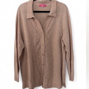 Isaac Mizrahi Beige Cashmere Sweater
